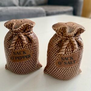 Lefton Japan "Sack O' Salt & Pepper" Shaker Set Giftcraft Vintage Farmhouse Boho